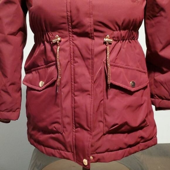 WINTER Parka Jacket Coat Size 7/8 Maroon Red Rose Member's Mark Ultimate Girl's - Picture 4 of 12